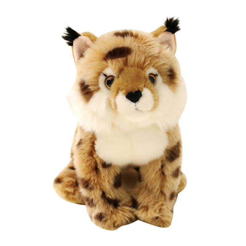 2030Cm Simulation Wild Animal Lynx Plush Toy Stuffed Sitting Spotted Brown Plushie Appeasing Gift