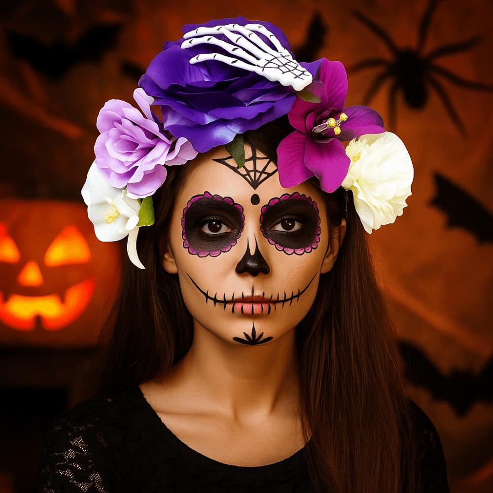 Skull Halloween Headband Ghost Claw Party Headpiece Fashion Floral Hair Hoop Wedding