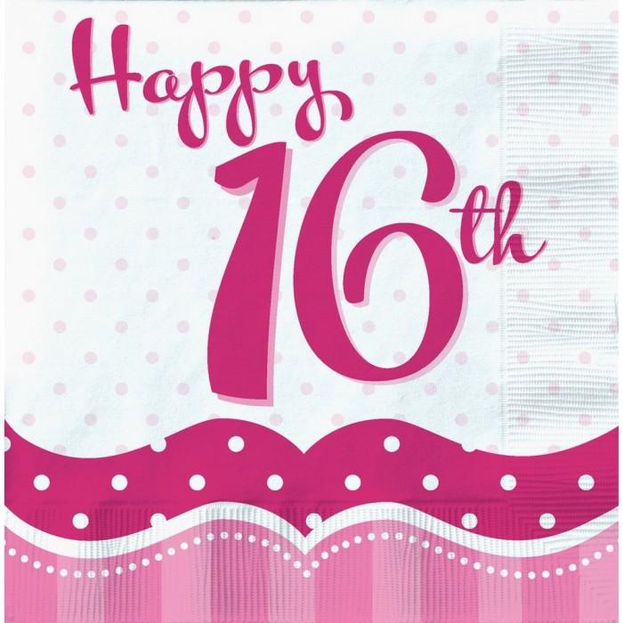 Creative Party Бумажные салфетки на 16-летие (Пакет из 18)