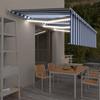 Day and Night - Day and Night Manual Retractable Awning with Blind and Blue and White LED 6x3 M