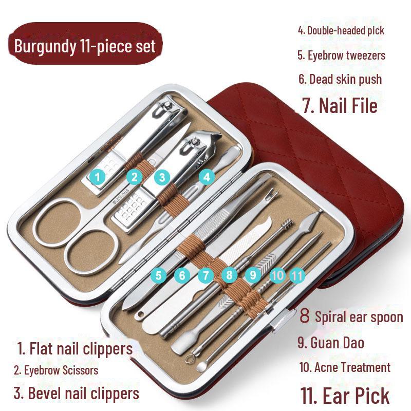 Набор кусачек для ногтей из нержавеющей стали для рук и ног — включает в себя средство для удаления омертвевшей кожи и плоскогубцы Hawkbill.