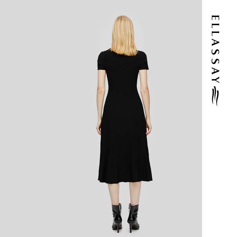 ELLASSAY Women's Hollow Knit A-Line Midi Dress