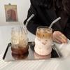 Transparent Glass Cup Exquisite Heat-resistant Tumbler Tea Juice Milk Coffee Mug Water Glasses Stripe Mug Drinkware 530ml