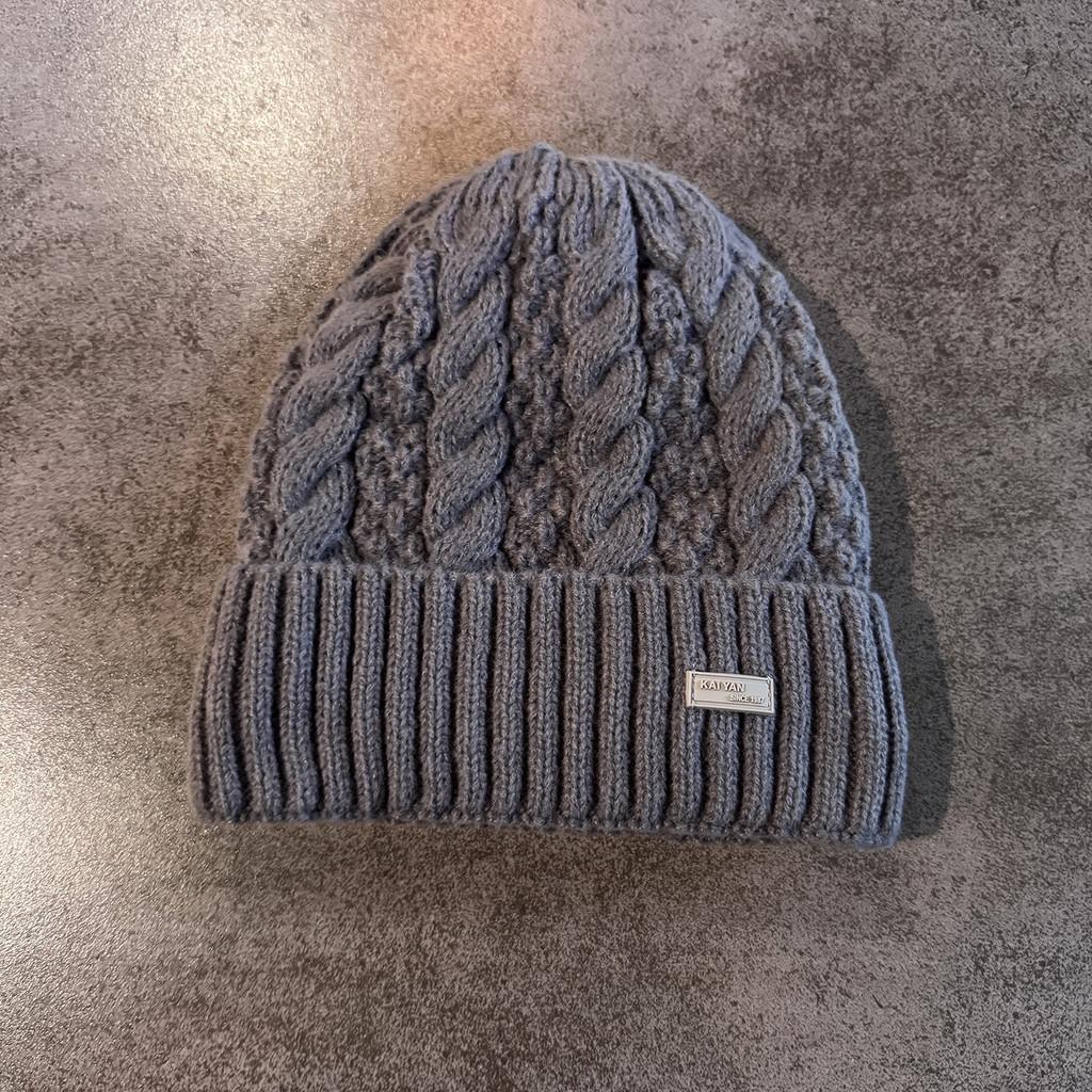 Knit Hat For Men With Letters Warm Solid Color For Casual Wear