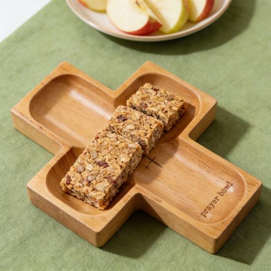 Деревянная чаша для молитв 4-секционный сервировочный поднос для хлеба, пирожных, фруктов и десертов, многоразовая посуда для семейных посиделок, товары для вечеринок