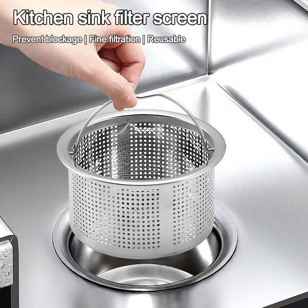 Stainless Steel Sink Strainer Anti-blocking Round Shape Drain Stopper Mesh Hair Catcher Waste Catcher6