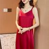 Sexy Women Satin Dress Summer  Strap Sleeveless Silk Dress Women Loose Long Dress Oversized Casual Dresses Robe Femme 14306