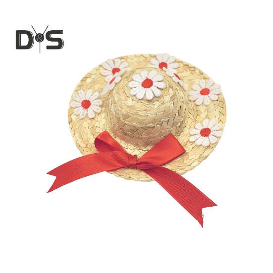 Мини-соломенные шляпы Миниатюрная соломенная шляпа ручной работы Вязаная ковбойская шляпа Кукольный домик Аксессуары для кукол Поделки Крыльцо Гусь