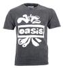 Официальная футболка Oasis Логотип Клякса Серая Премиальная Футболка с Эффектом Стоунвош Новая