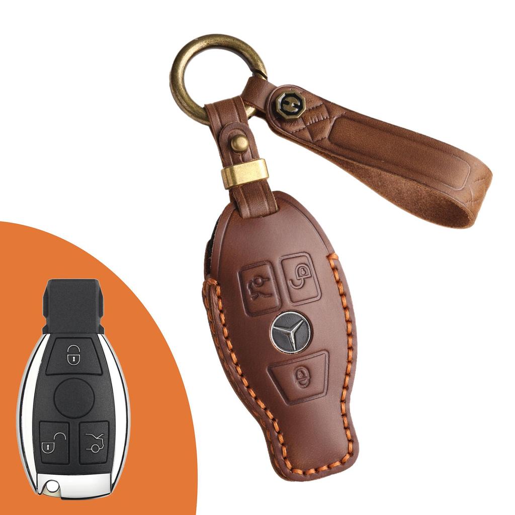 Кожаный чехол для ключа Mercedes-Benz GLK, E-Class, C-Class, R350, GL, GLC