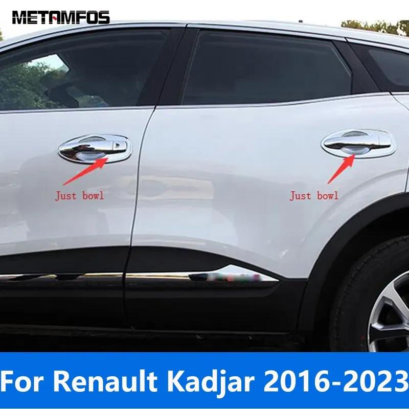 Накладка на ручку двери автомобиля с углублением Для Renault Kadjar 2016- Хромированная защитная крышка Внешние аксессуары Стайлинг автомобиля