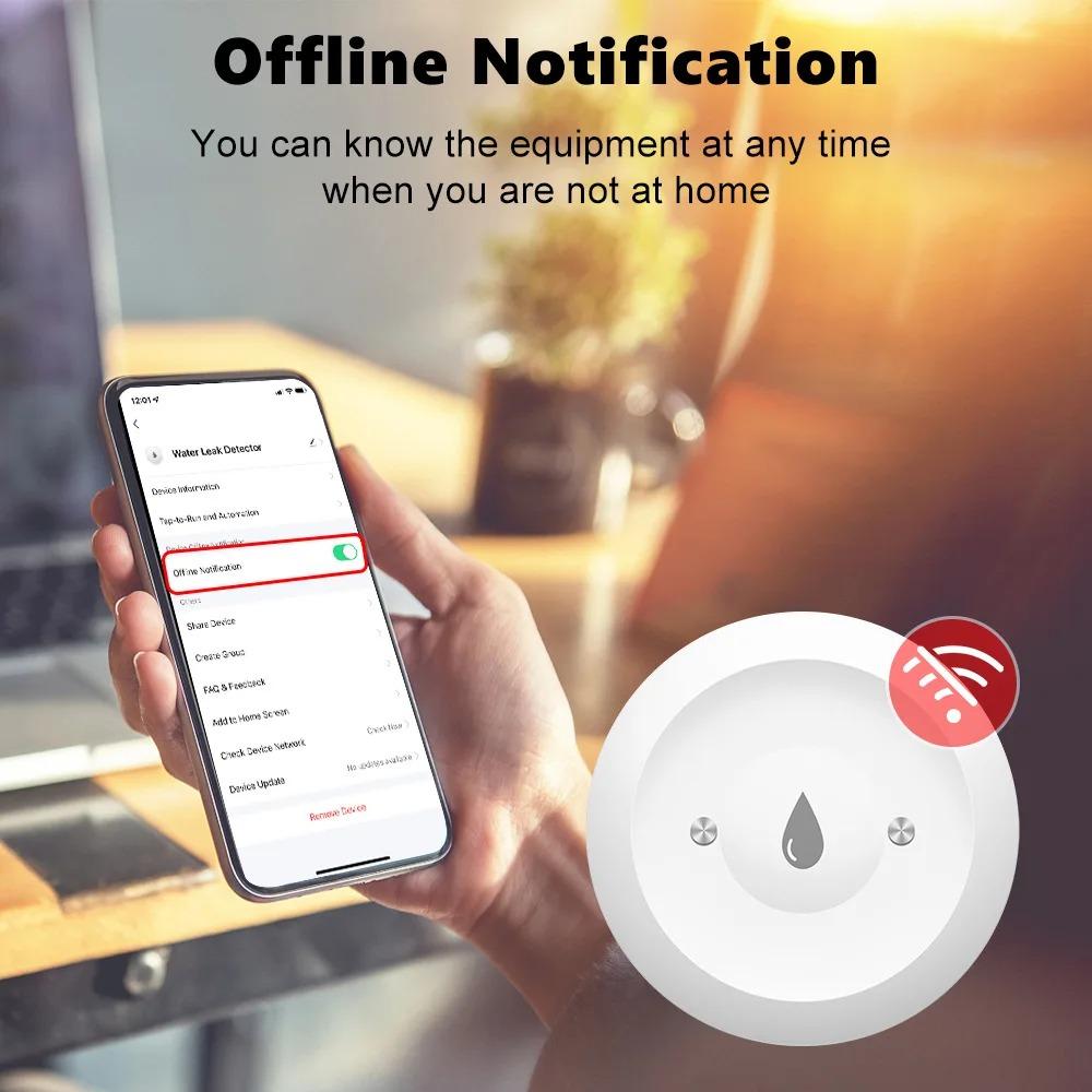 Tuya ZigBee WiFi Smart Water Sensor Water Flood Sensor Smart Life APP Удаленный мониторинг Сигнализация затопления Работает со шлюзом ZigBee
