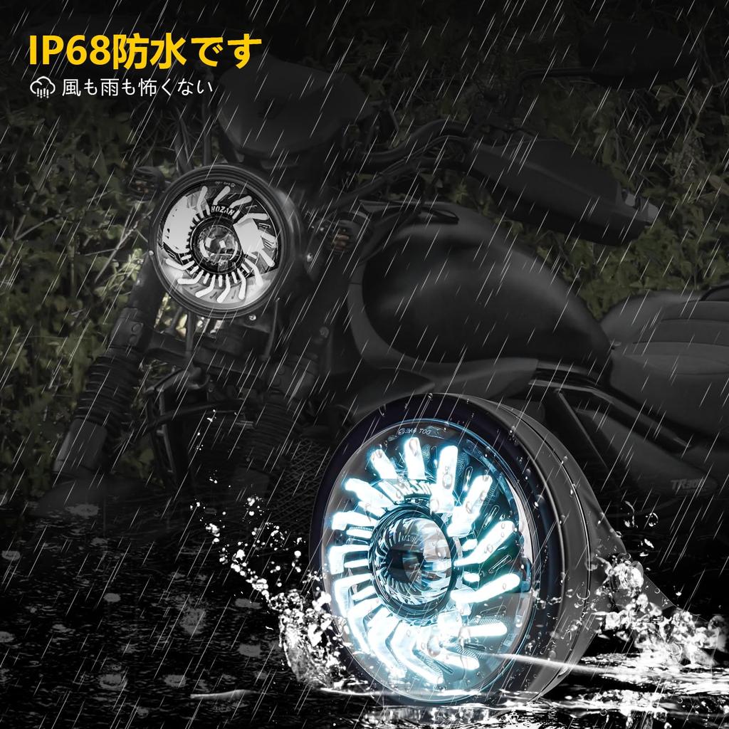 Motikvan 7-дюймовая светодиодная фара для мотоцикла, переключаемого типа, с комплектом кронштейнов для корпуса лампы, круглая фара Chrysanthemum DRL CB400SF CB750 250 CBX400