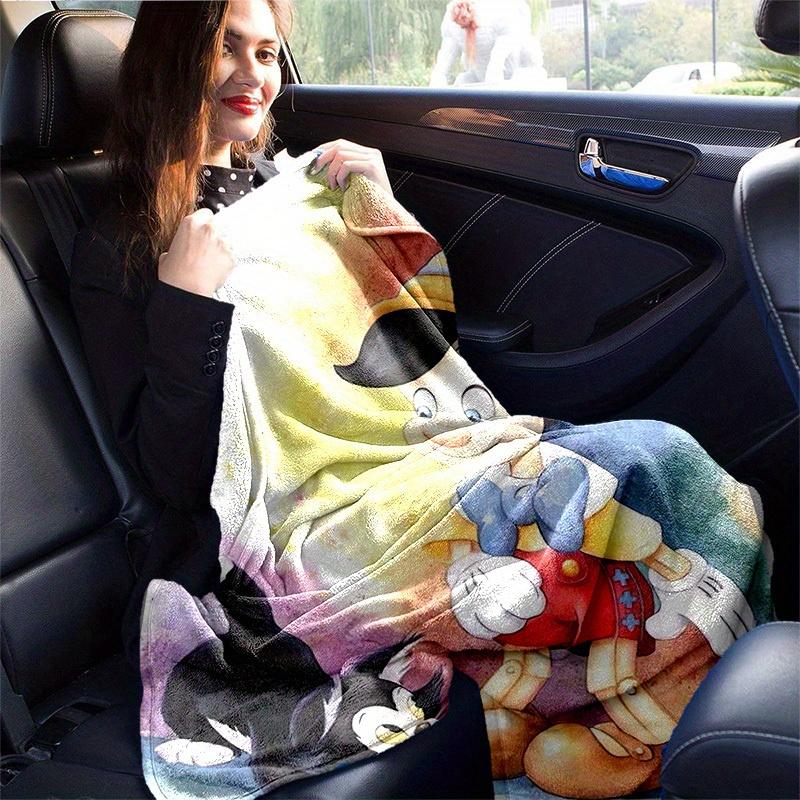 1 шт., Пиноккио и Фигаро: Волшебное приключение в домашнем декоре с уютными пледами! Идеально подходит в качестве подарка, этот фланелевый плед идеально подходит для спальни