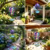 Decorative Hanging Bird Feeder Stained Glass Hot Air Balloon Fountain, with Water Fountain Bowl for Birds Tray, Vintage Bronze Outdoor Garden