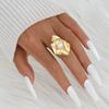 2026 Exaggerated Bilayer Big Flower Ring for Women Boho Personality Metal Punk Party Finger Ring Fashion Jewelry Accessories