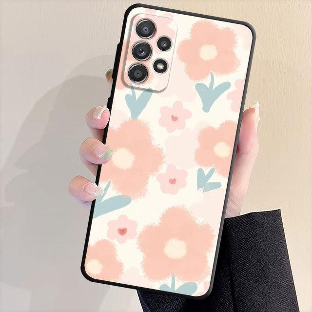 Мягкий чехол-бампер из ТПУ для Samsung Galaxy A53 A23 A71 A31 A51 A22 A13 A32 A21s A72 A33 A52 A14 A73 A52s A11 A12 A91 с цветочным принтом