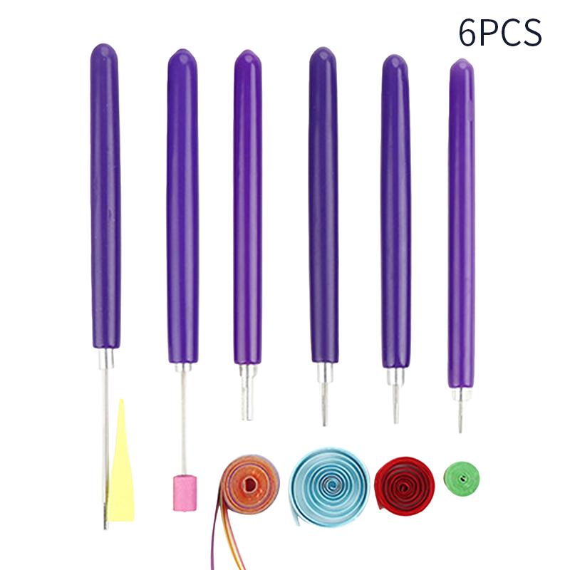 6-Piece Multifunctional Paper Quilling Pen Roller Slotting Tool Quilling Paper Pen Set Home Supplies