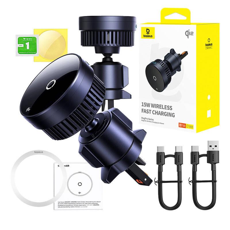 Samochodowy Uchwyt  Baseus Magpro Z Ładowarką Indukcyjną  15W Qi2.0 (Czarny)