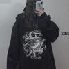 Gothic Dragon Print Hoodies Women Harajuku Vintage Hoodie Sweatshirt Oversized Streetwear Y2k Casual Winter Autumn Grunge Coat