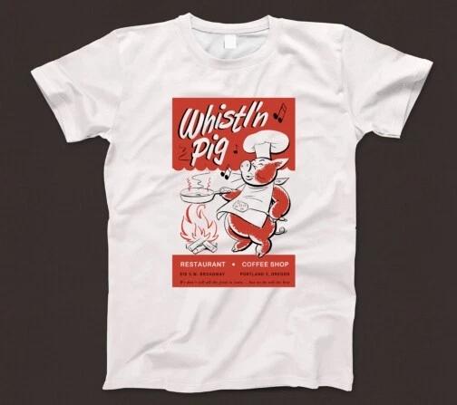 Футболка Whistl'n Pig 772 Кофейня Ресторан 1950-х годов Портленд Орегон Дайнер БАРБЕКЮ