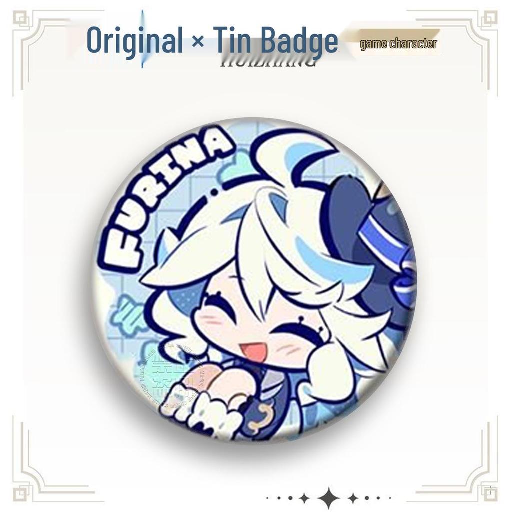 Genshin Impact Character Badge Set: Furina, Nahida, Scaramouche, Neuvillette, Xiao, Hu Tao, Lynette, Lyney.