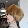 Autumn and Winter Female Cap Imitation Fox Fur Cap Thickening Warm Classic Retro Wool Hat Plus Velvet Lovely Cap Hundred Take Thickening Hat