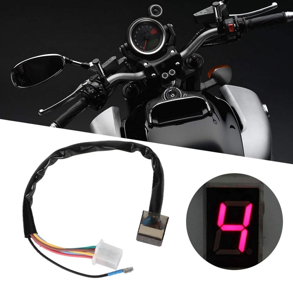Motorcycle Gear Indicator, Universal Waterproof LED Digital Gear Indicator Speed Shift Clutch Lever Sensor Accessory