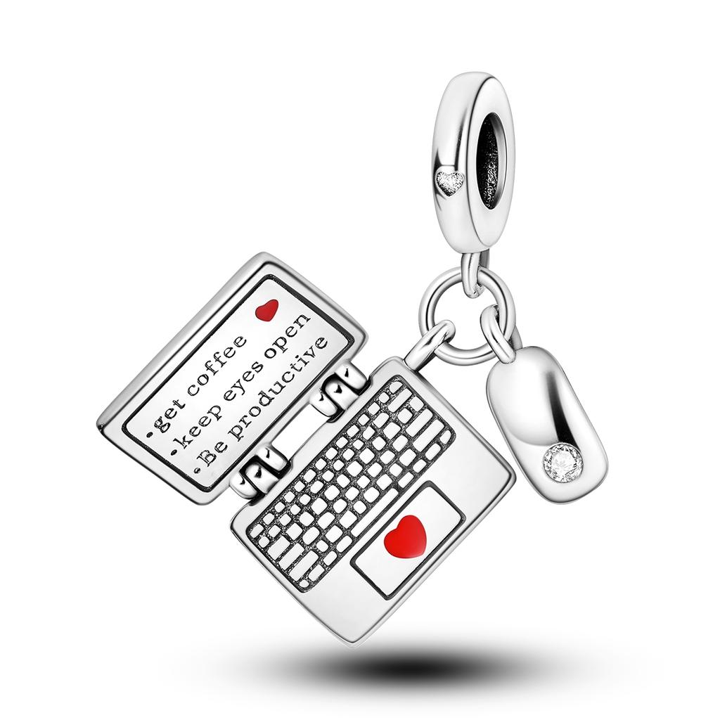 Graduation Charm Copper Mortarboard Owl Flower Beads Fit Bracelet Pendant Diy Woman Jewelry Gift