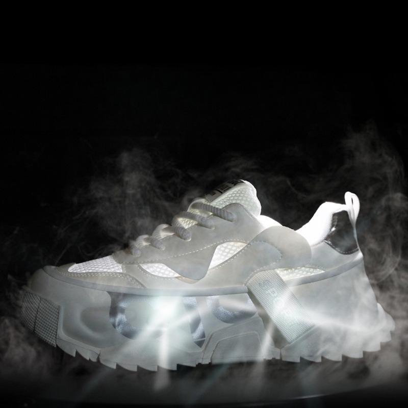 Большой размер 46 47 Мужские модные дышащие сетчатые кроссовки Массивная подошва Удобная повседневная оригинальная обувь слипоны Tenis Masculino