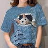 Summer T-Shirt Women 3D Printing Cute Cat Fashion Tee 2022 New Harajuku Animal T Shirt Short Sleeve Oversized Clothing Camiseta