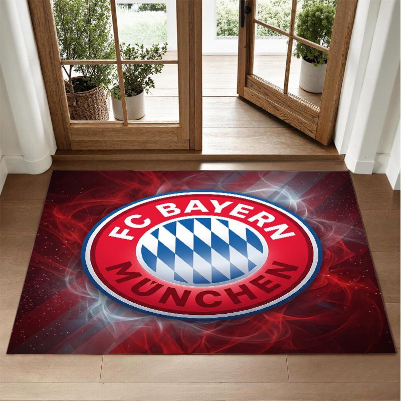 Bayern Munich Design Crystal Velvet Rug Soft Decorative Mat for Bedroom Entrance