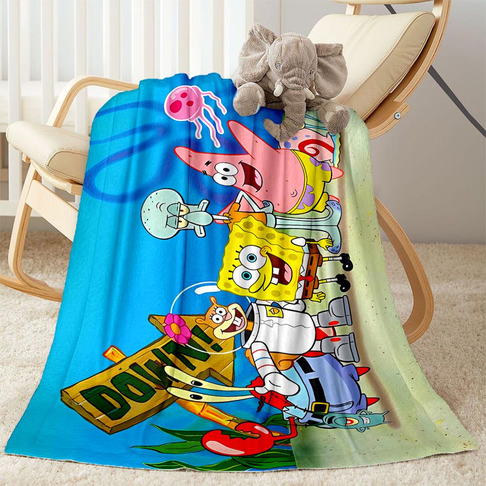 Spongebob Squarepants Adventure Blanket Soft & Cozy Perfect for Office Bed Bedding Four Seasons Multipurpose Digital Print