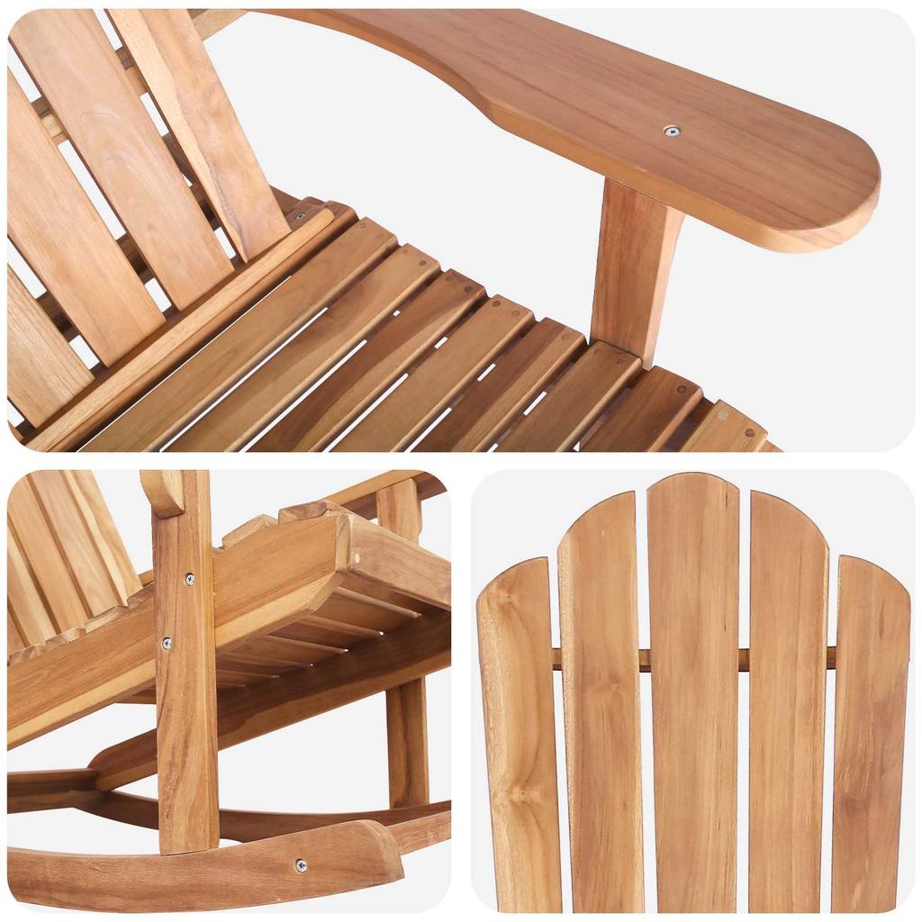 Adirondack Swing Chair Natural Solid Teak Wood