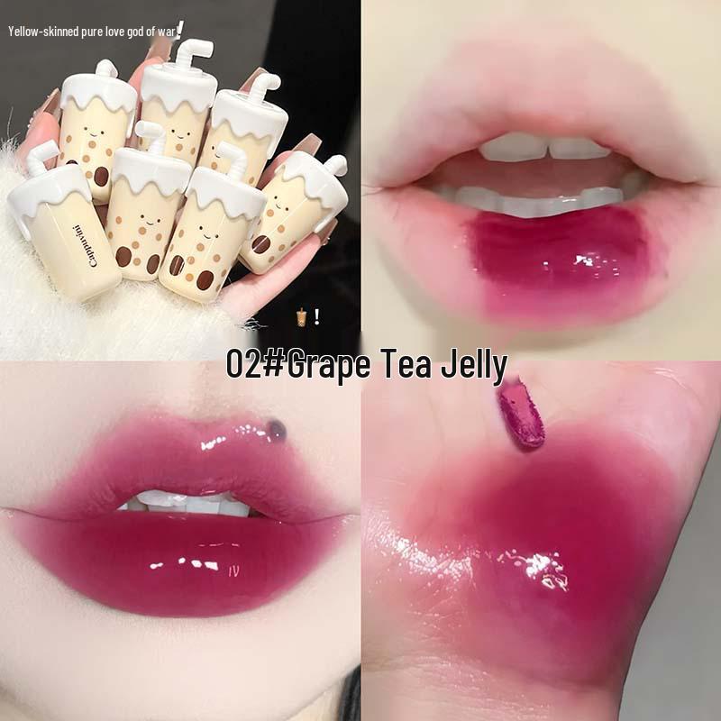 CAPPVINI Глянцевая глазурь для губ "Жемчужный молочный чай" - Милая, Доступная Помада для Студенческой Вечеринки