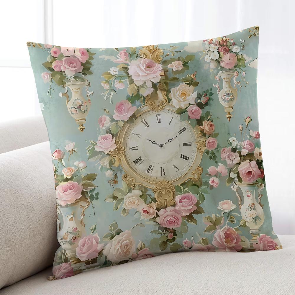 Rococo Vintage Flowers cushion cover Home Bedding Sofa living Room pillowcase Simple Soft Skin Cushion Cover Party Gift