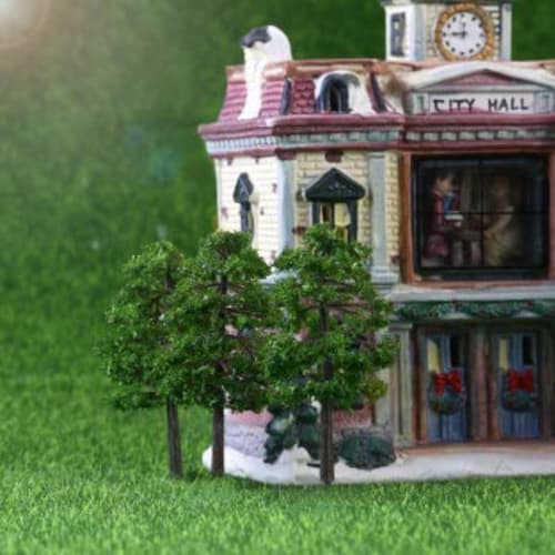 WINOMO Tree Models, Set of 20, Approx. 9cm (Dark Green), for Model Trains, Railways, Buildings, Miniature Gardens, Landscapes, and Educational Use