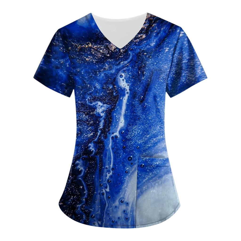 Женские свободные топы с короткими рукавами, повседневные топы больших размеров с V-образным вырезом и короткими рукавами, повседневные летние футболки, женские топы, футболки, рабочая одежда