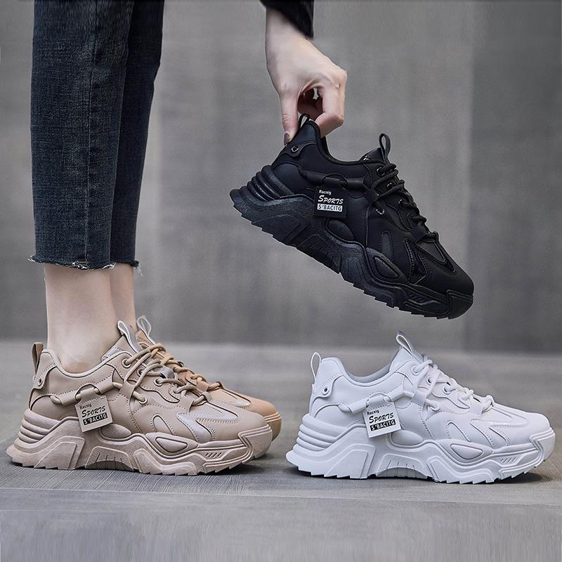 TUINANLE Черная женская обувь на платформе, повседневные женские кроссовки на шнуровке, вулканизированная обувь из искусственной кожи