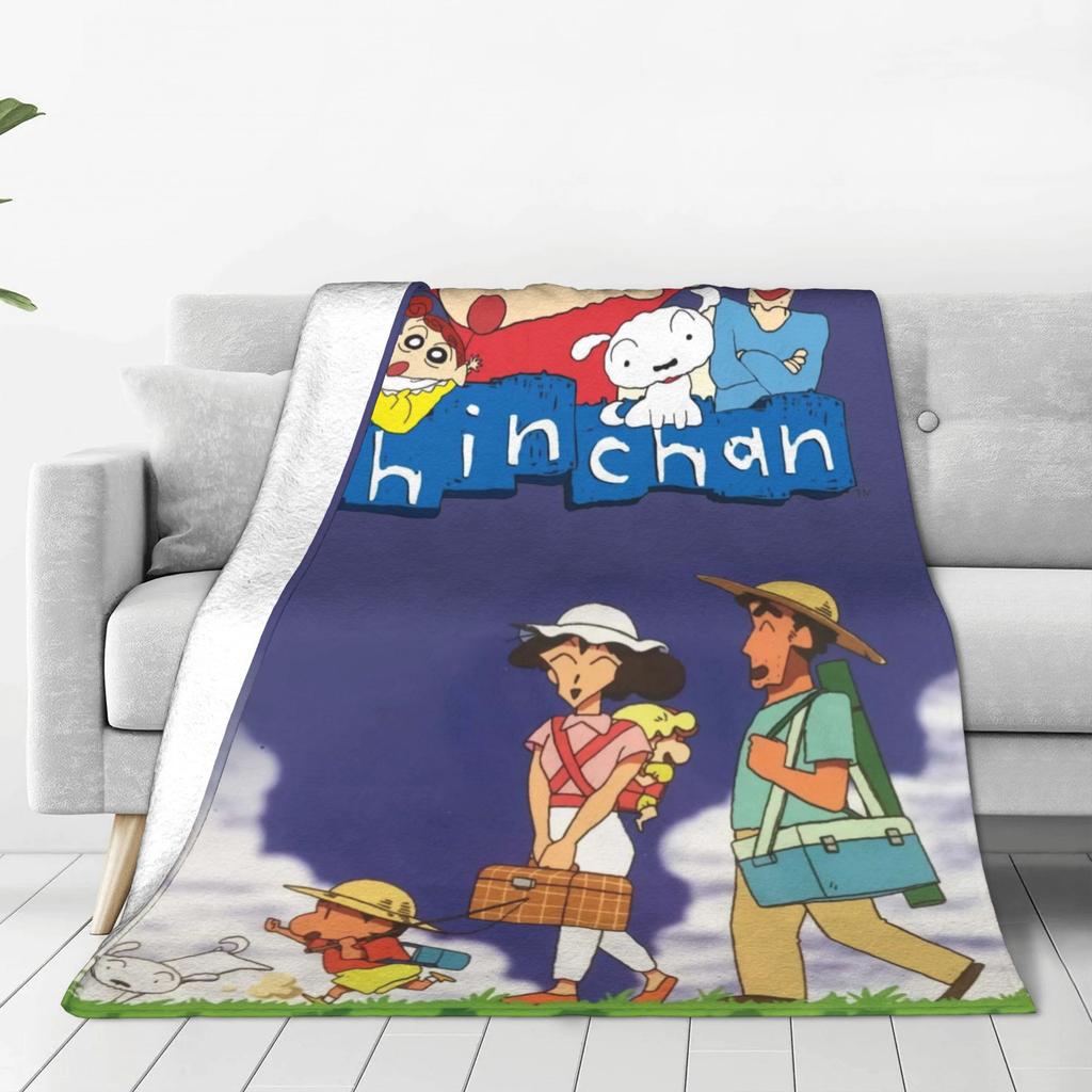 Crayons Shin-chans As Pikachu Blanket  Soft Street Trend Plush Throw Blanket For Children Bedroom Flannel Bedspread Bed Cover