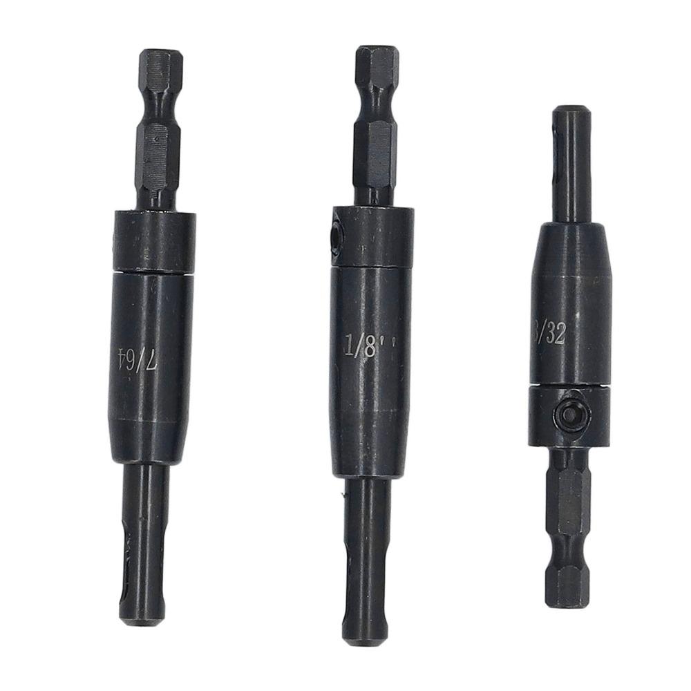 3 PCS Hex Shank Hinge Drill Bit Center Hinge Drill Bit Cabinet and Door Hinge Installation