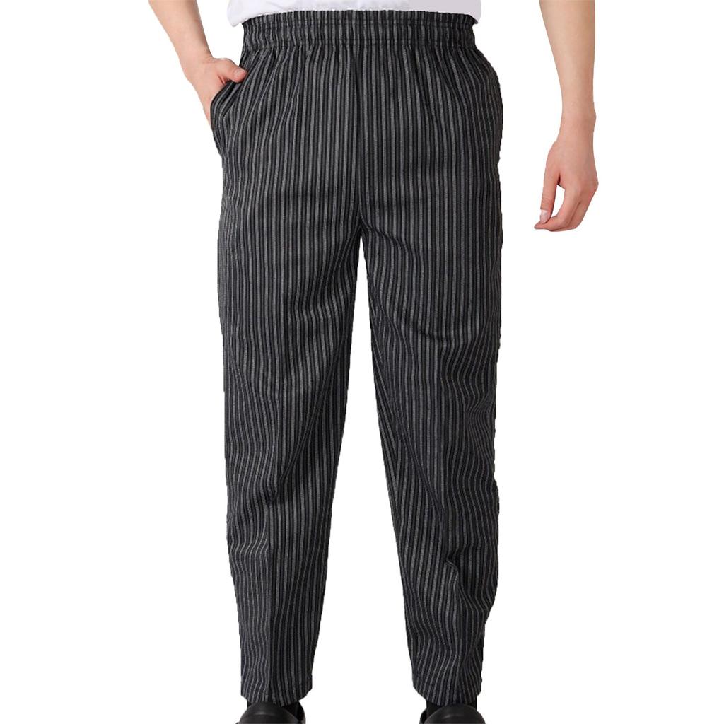 Штаны для гостиничной униформы, полосатые брюки для поваров на кухне, эластичные брюки для официантов в ресторанах