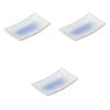 Set of 3 Ruri Unofu Rectangular Plates X X Ceramic Pottery Setomonohonpo 8.0 [23.8 14.5 3.7 Cm] Plates,
