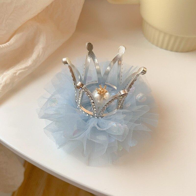 Princess Children Girl Hairpin Vintage 3D Crown Mesh Hair Clip for Kid Girl Birthday Party Decroative Hair Clip Gift