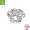 Yinziyun Cat Paw Print DIY Bracelet Spacer Beads: Cute S925 Sterling Silver Pet Imprint Collection
