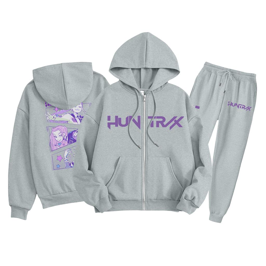 Детская мода Толстовка с длинным рукавом, на молнии, с капюшоном, спортивные штаны с принтом, комплект толстовки с карманами