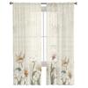 Rustic Vintage Tulips Flowers Sheer Voile Window Curtains Tulle Curtains Living Room Balcony Decoration Drapes