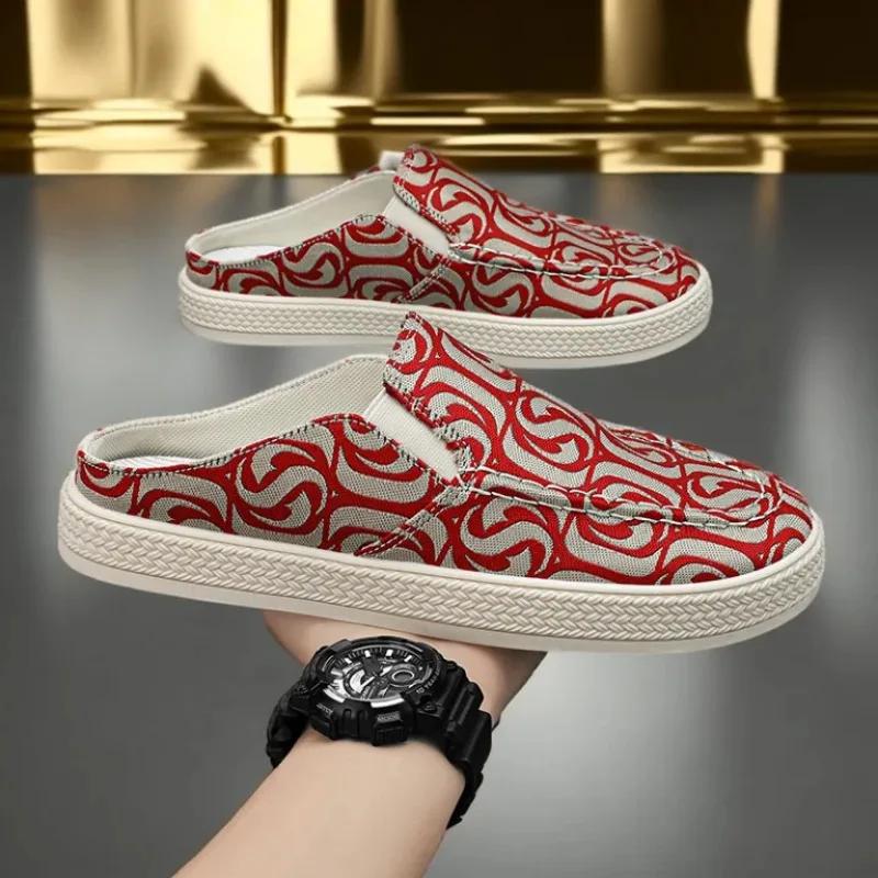 Male Slipper Outdoor Mules Pvc Slides Half Men's Shoe Designer Luxury High Quality Fashion Original Summer Sale Trend 2024 Adult