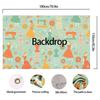 2D Emerald Green Boho Happy Birthday Backdrop, Marble Gold Glitter Photo Booth Background Banner