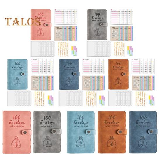 Бюджетная книга из мягкой искусственной кожи формата А6 с сумкой на молнии, счетчик расходов на 100 дней, хранилище для монет, карточек, планировщик для экономии денег